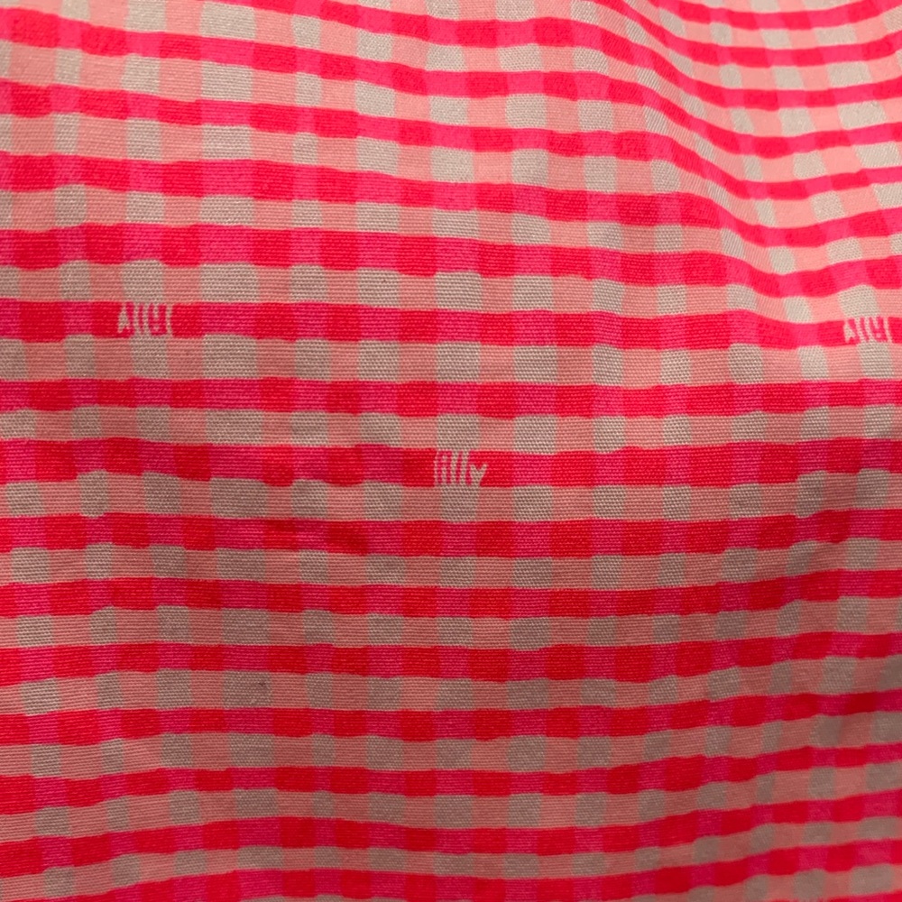 Lilly Pulitzer, size 8 hot pink gingham pencil dress, with cute ruffle detail. - Picture 9 of 12